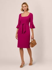 Adrianna Papell Pink Bell Sleeve Tie Front Dress - Image 3 of 7