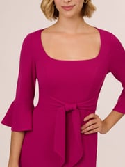 Adrianna Papell Pink Bell Sleeve Tie Front Dress - Image 4 of 7