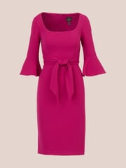 Adrianna Papell Pink Bell Sleeve Tie Front Dress - Image 6 of 7