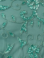 Adrianna Papell Green Studio Beaded Blouson Long Dress - Image 3 of 7