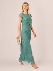 Adrianna Papell Green Studio Beaded Blouson Long Dress - Image 4 of 7