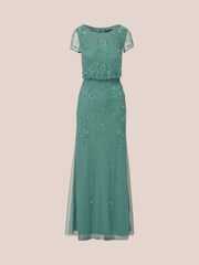 Adrianna Papell Green Studio Beaded Blouson Long Dress - Image 7 of 7