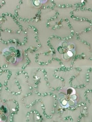 Adrianna Papell Green Illusion Beaded Mesh Dress - Image 7 of 7