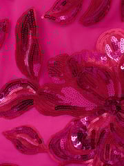Adrianna Papell Pink Floral Sequin Short Dress - Image 7 of 7
