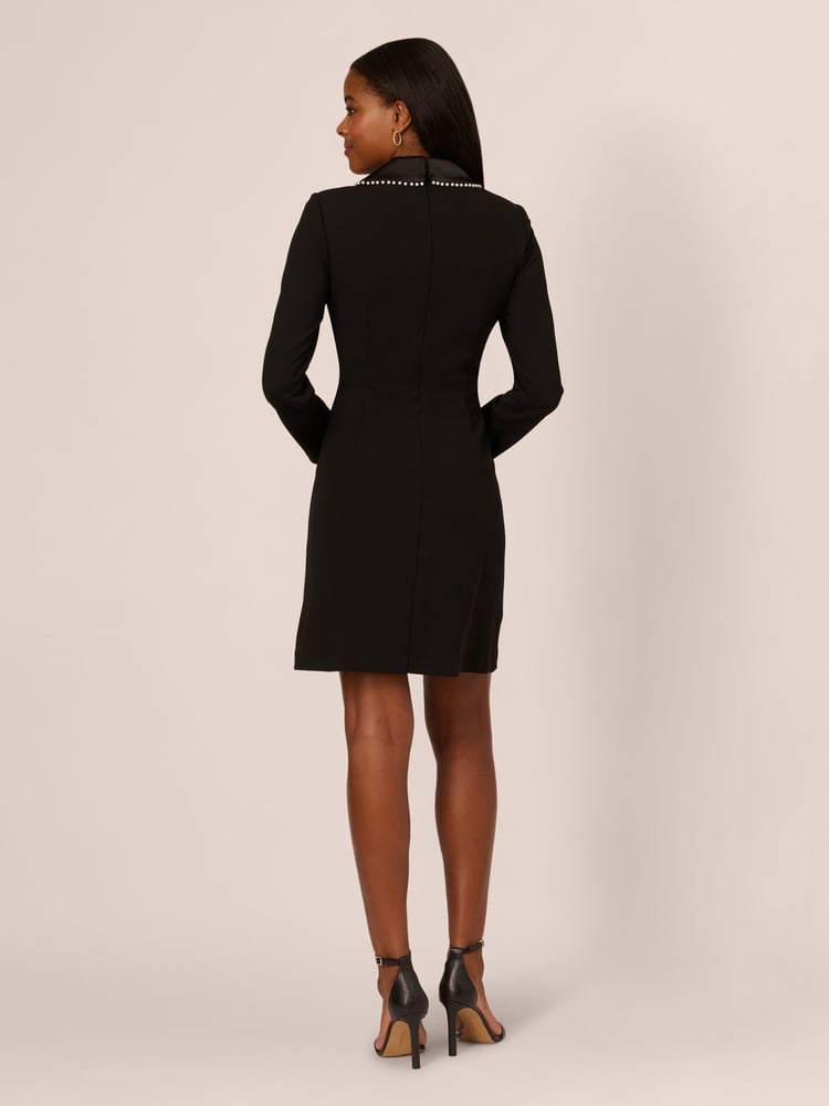 Adrianna Papell Pearl Wrap Blazer Black Short Dress - Image 2 of 7