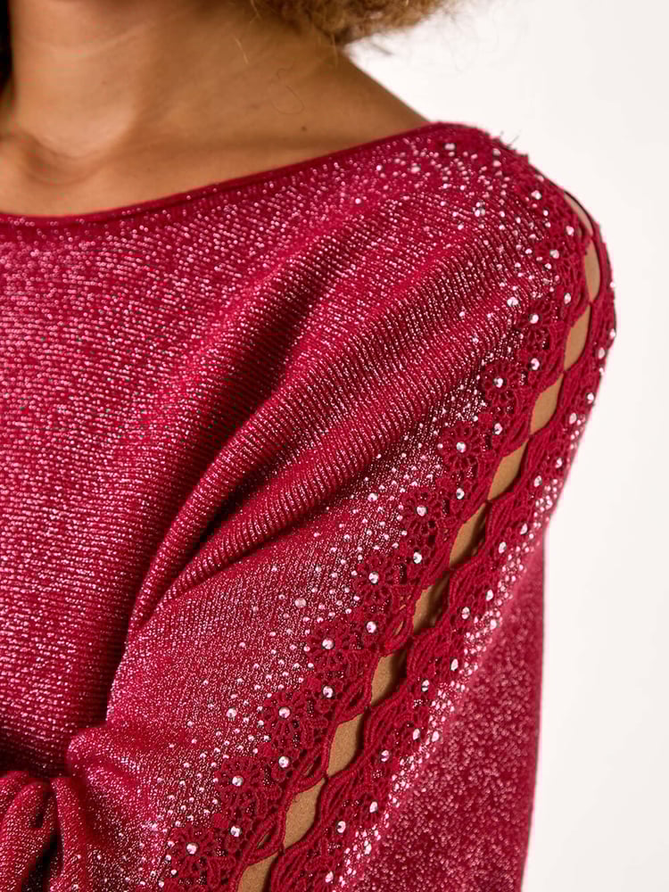 Roman Red Sleeve Braid Detail Knit Jumper - Image 5 of 5