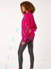 Roman Pink Striped Sequin Knitted Jumper - Image 3 of 5