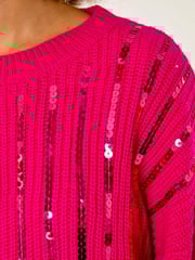 Roman Pink Striped Sequin Knitted Jumper - Image 5 of 5