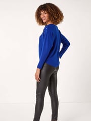 Roman Blue Scattered Embellished Knit Jumper - Image 3 of 5