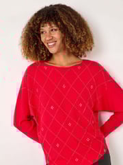 Roman Red Aryglle Embellished Knit Jumper - Image 1 of 5