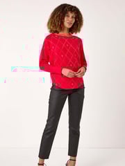 Roman Red Aryglle Embellished Knit Jumper - Image 2 of 5