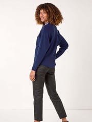 Roman Blue Moonburst Embellished Detail Jumper - Image 2 of 5