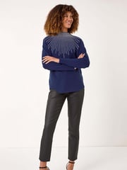 Roman Blue Moonburst Embellished Detail Jumper - Image 3 of 5