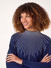 Roman Blue Moonburst Embellished Detail Jumper - Image 4 of 5