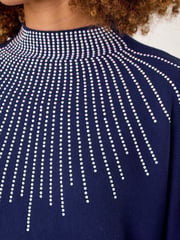 Roman Blue Moonburst Embellished Detail Jumper - Image 5 of 5