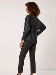 Roman Black Sleeve Braid Detail Knit Jumper - Image 3 of 5