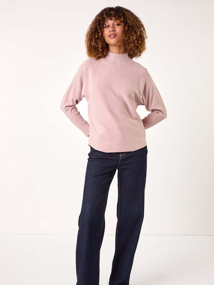 Roman Pink Sunray Embellished Jumper - Image 1 of 5