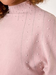 Roman Pink Sunray Embellished Jumper - Image 5 of 5