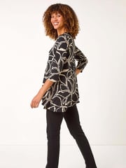 Roman Natural Stretch Floral Print Swing Top - Image 3 of 5