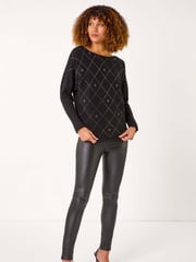 Roman Black Aryglle Embellished Knit Jumper - Image 2 of 5