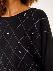 Roman Black Aryglle Embellished Knit Jumper - Image 5 of 5