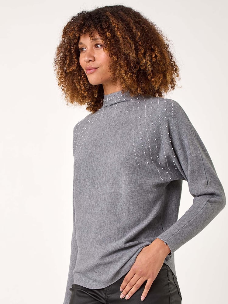 Roman Grey Sunray Embellished Jumper - Image 2 of 5