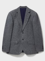 Crew Clothing Company Grey Wool Blend Herringbone Blazer - Image 5 of 5