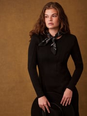 Mint Velvet Black Structured Midi Dress - Image 2 of 7