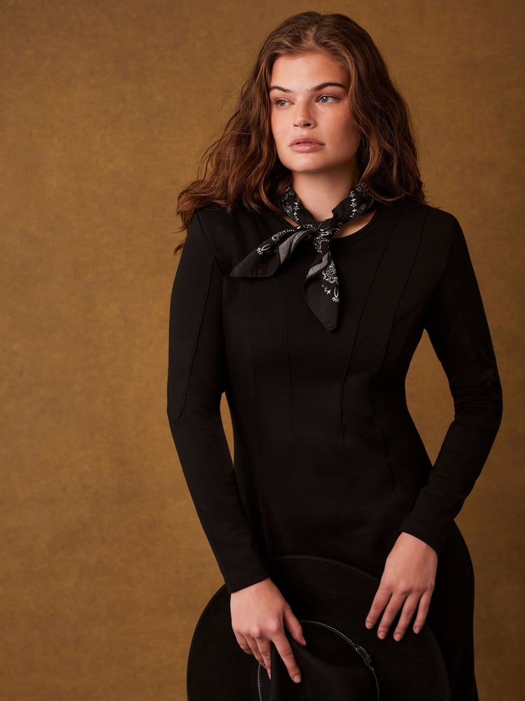 Mint Velvet Black Structured Midi Dress - Image 2 of 7
