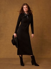 Mint Velvet Black Structured Midi Dress - Image 4 of 7