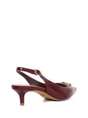 Dune London Burgundy Contact Branded Block Slingback Court Heels - Image 4 of 6