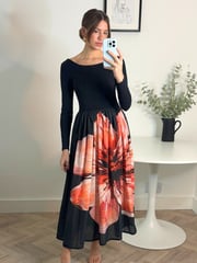 Style Cheat Black Placement Floral Rhoda 2-In-1 Jersey Maxi Dress - Image 1 of 4
