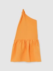 Reiss Orange Railey 13-14 yrs One-Shoulder Tiered Dress - Image 1 of 4