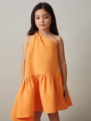 Reiss Orange Railey 13-14 yrs One-Shoulder Tiered Dress - Image 2 of 4