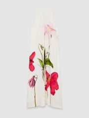 Reiss Ivory Aria NYBG Floral Print Maxi Dress With Linen - Image 2 of 4