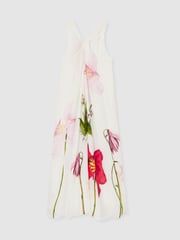 Reiss Ivory Aria NYBG Floral Print Maxi Dress With Linen - Image 4 of 4