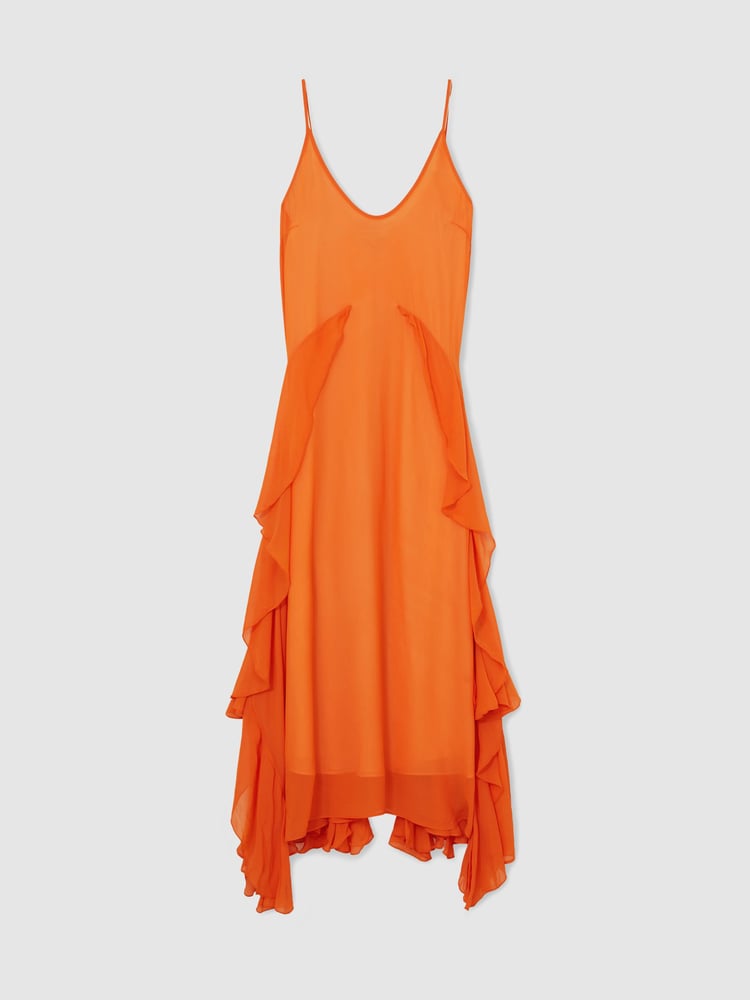 Reiss Orange Eden Ruffle Detail Maxi Dress - Image 2 of 6