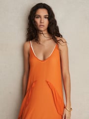 Reiss Orange Eden Ruffle Detail Maxi Dress - Image 3 of 6