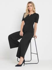 M&Co Black Petite Notch Neck Jumpsuit - Image 2 of 5