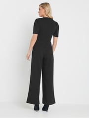 M&Co Black Petite Notch Neck Jumpsuit - Image 3 of 5
