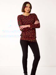 Roman Orange Abstract Print Tunic Stretch Top - Image 2 of 5