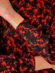 Roman Orange Abstract Print Tunic Stretch Top - Image 5 of 5