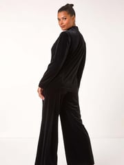 Roman Black Velvet Double Breasted Blazer - Image 3 of 5