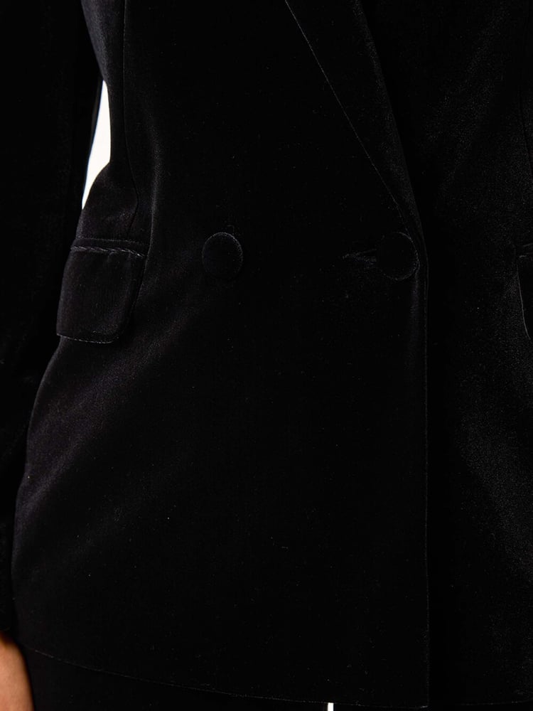 Roman Black Velvet Double Breasted Blazer - Image 5 of 5