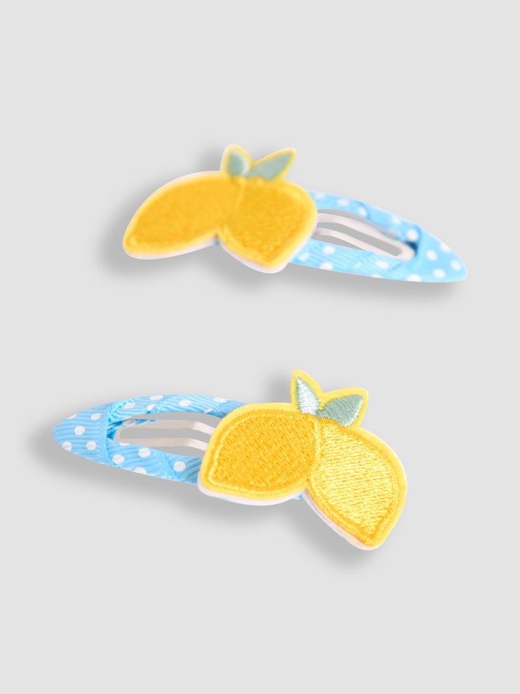 JoJo Maman Bébé Yellow Lemon Clips 2 Pack - Image 2 of 3