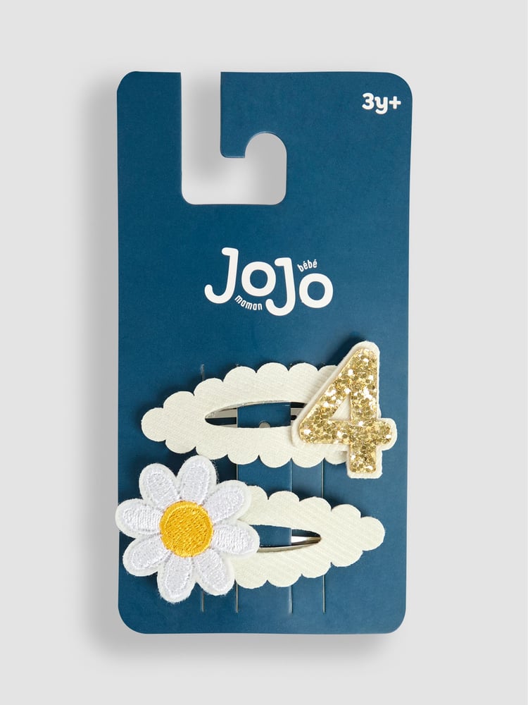 JoJo Maman Bébé Cream 2-Pack 4th Birthday Clips - Image 2 of 3