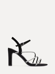 Linzi Black Matilda Diamante Block Heeled Sandals - Image 2 of 5