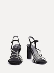 Linzi Black Matilda Diamante Block Heeled Sandals - Image 3 of 5