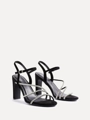 Linzi Black Matilda Diamante Block Heeled Sandals - Image 4 of 5