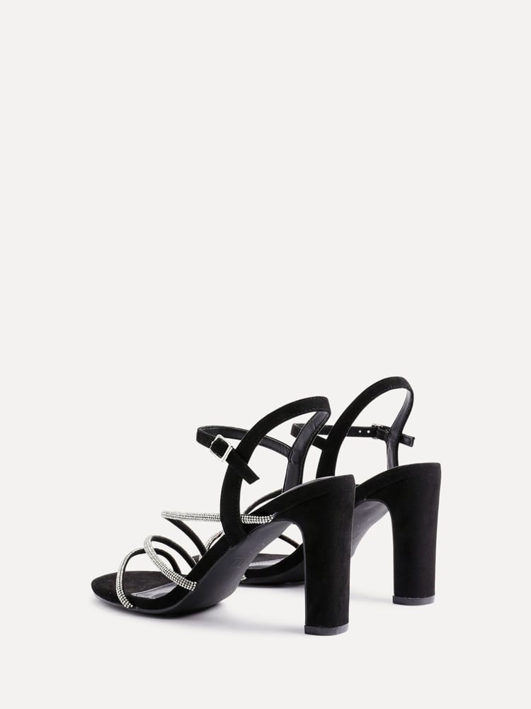 Linzi Black Matilda Diamante Block Heeled Sandals - Image 5 of 5